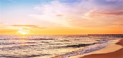 Tranh in bãi biển cảnh hoàng hôn BBB-109