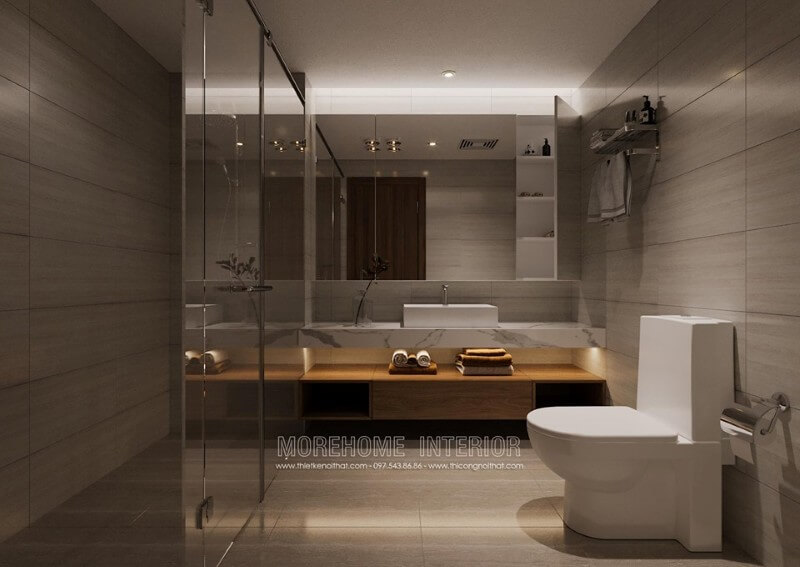 Thiết kế nội thất phòng tắm cho chung cư nhỏ Mẫu thiết kế nội thất chung cư đẹp