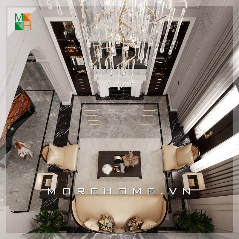 Gợi ý mẫu thiết kế không gian phòng khách tân cổ điển sang trọng cho biệt thự, nhà phố, chung cư, căn hộ penthouse. Mẫu nội thất chung cư tân cổ điển