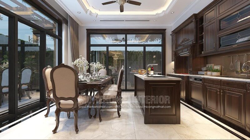 Tủ bếp đẹp theo kiểu dáng chữ i luôn mang trong nó một vẻ đẹp nghệ thuật, vừa sang trọng quý phái vừa mềm mại trẻ trung Tủ bếp hiện đại, tủ bếp chữ u, tủ bếp chữ i, tủ bếp chữ l