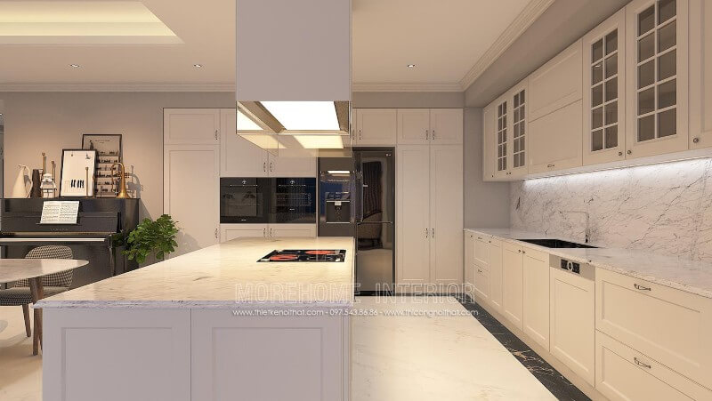 Trang trí nội thất tủ bếp chung cư Keangnam cao cấp Tủ bếp hiện đại, tủ bếp chữ u, tủ bếp chữ i, tủ bếp chữ l