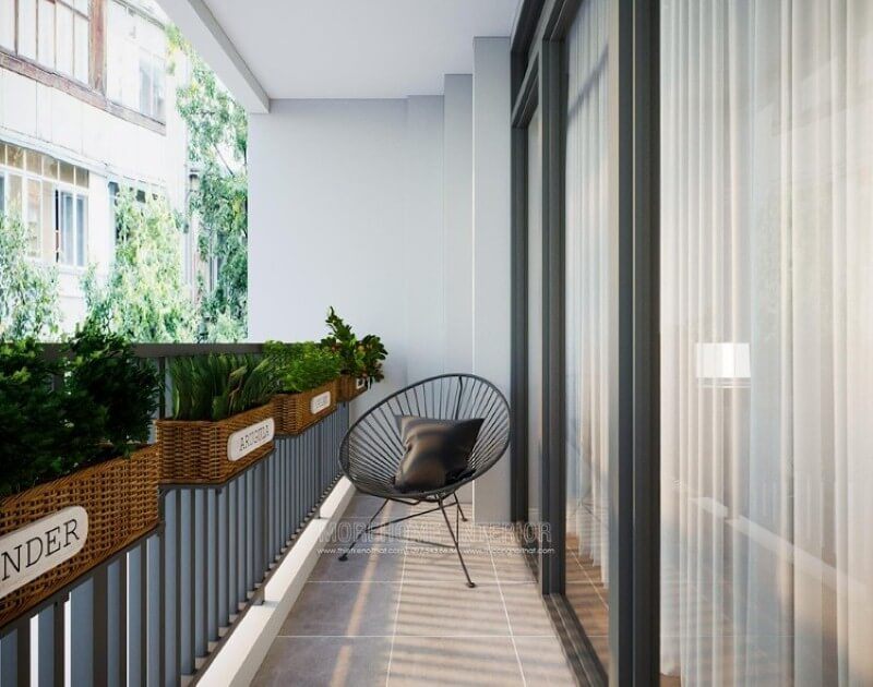 Mẫu thiết kế ban công đẹp, đơn giản giúp bạn có thể dễ dàng sở hữu khu vườn rau, hoa quả nhỏ nhắn đáng yêu.